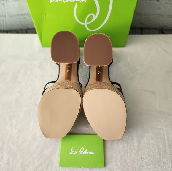 Sam Edelman Kade Leather Espadrille Strappy Platform Heels - Picture 6 of 12